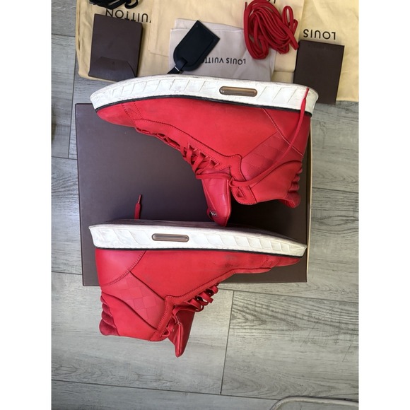 Louis Vuitton Streetlight Sneaker Red FD 105 Leather Size 8.5